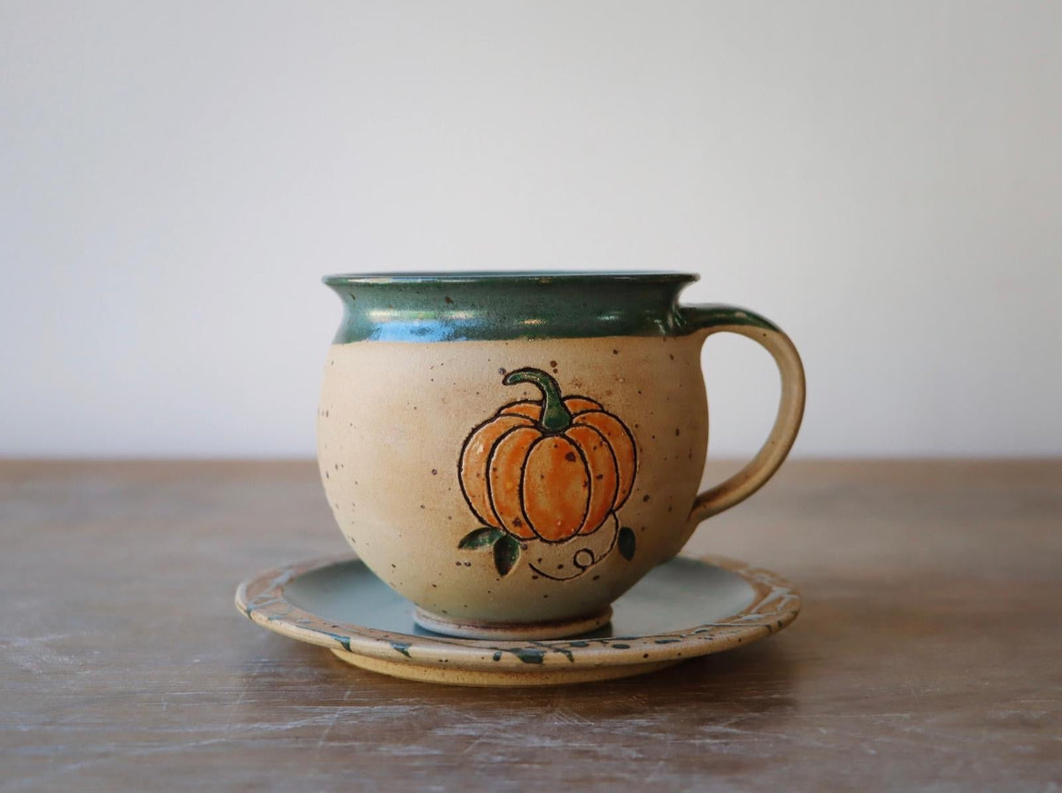 Tasse Kürbismotiv - bauchige Tasse