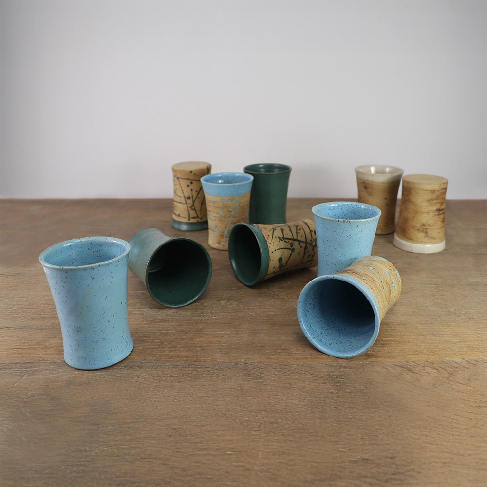 Keramik Becher ohne Henkel Handmade - BE 11005 - 4 - Becher