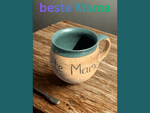 Handgedrehte Tasse mit Aufschrift – limitiert -  - bauchige Tasse