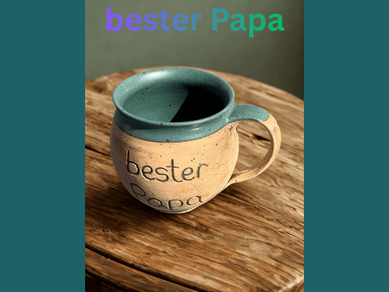 Handgedrehte Tasse mit Aufschrift – limitiert -  - bauchige Tasse
