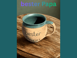 Handgedrehte Tasse mit Aufschrift – limitiert -  - bauchige Tasse