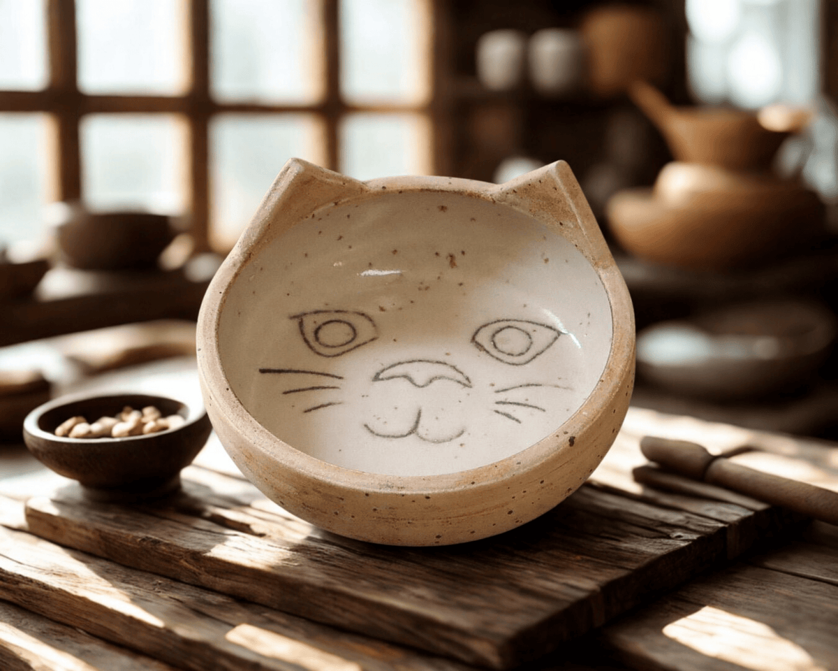 Keramik Katzenapf Handgemacht -  - Futternapf