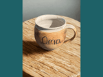 Handgedrehte Tasse mit Aufschrift – limitiert -  - bauchige Tasse