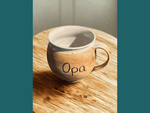 Handgedrehte Tasse mit Aufschrift – limitiert -  - bauchige Tasse