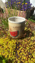 🍓🍋🍉 Keramik Becher ohne Henkel – Sommerfrüchte Sonderedition - BE 11005 -4 - Becher