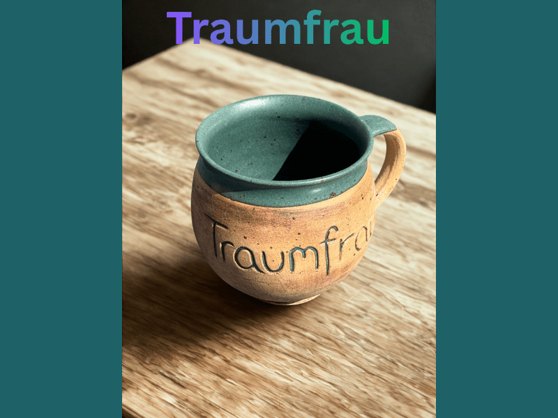 Handgedrehte Tasse mit Aufschrift – limitiert -  - bauchige Tasse