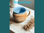 Handgedrehte Tasse mit Aufschrift – limitiert -  - bauchige Tasse