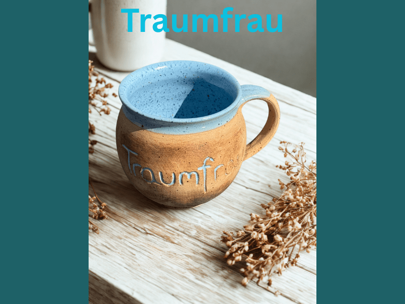 Handgedrehte Tasse mit Aufschrift – limitiert -  - bauchige Tasse