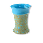 Blumenvase aus Keramik türkis gesprenkelt